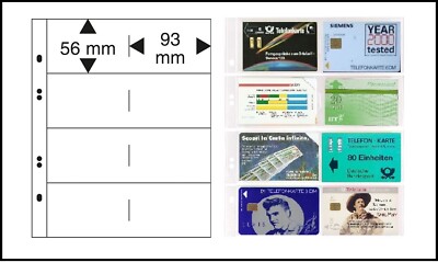 10 Lindner MU1364 Multi Collect Sleeves 8X 93X56Mm For Phone Cards