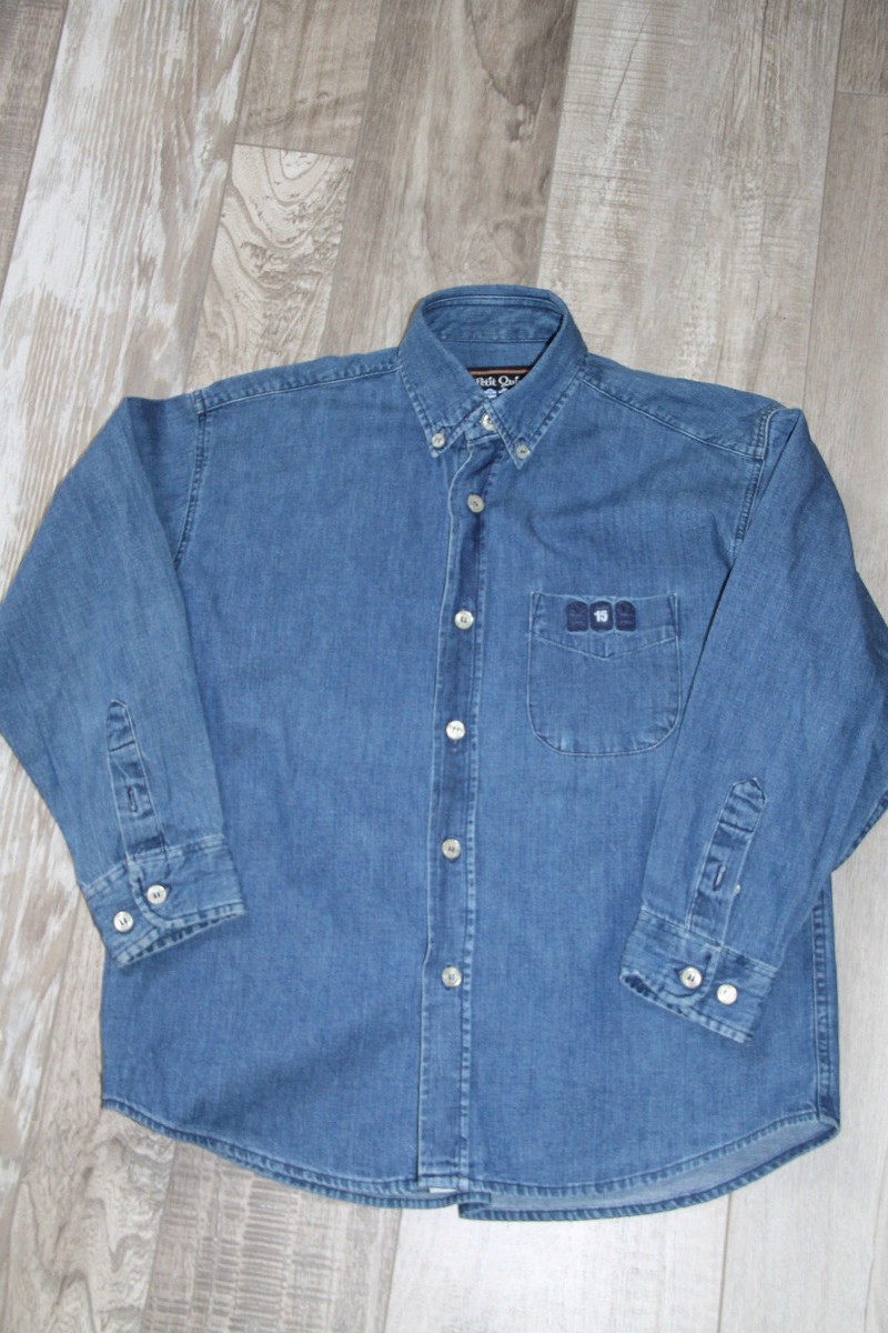 Chemise Petit Quinze Serge Blanco Grise Taille 16 Ans - 100% Coton - Occasion Excellent état