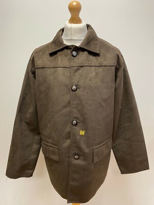 Men's Reportage Rea Brown Faux Suede Collared Button Up Jacket Uk L Eu 54