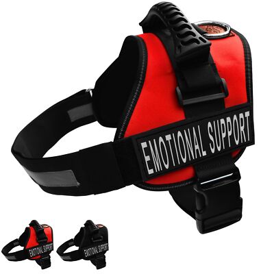 Large Red Emotional Support Dog Vest Reflective Harness with ESA Patches