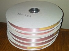 TWO Rolls of 100 yard x 3/8 inch PINK Double Face SATIN Ribbon 100 polyester