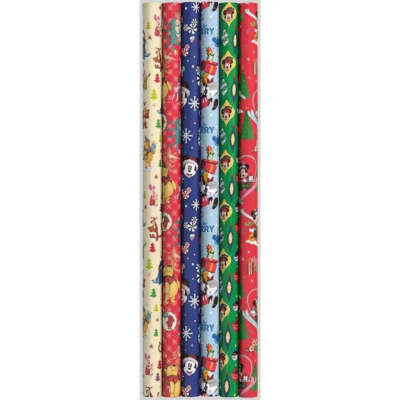 Disney Geschenkpapier Weihnachten 200x70cm Mickey Mouse Winnie Pooh
