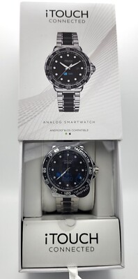 iTouch 50051S-51-G28 Connected Hybrid Smartwatch Fitness Tracker 42mm Silver