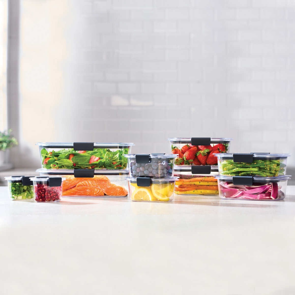 Rubbermaid Brilliance 20piece Plastic Food Storage Set eBay