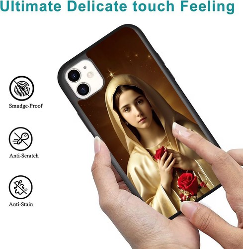 For iPhone SE XS XR Max 5 6 7 8 Plus Virgin Mary Blessed Mother Anti fingerprint - Picture 15 of 25