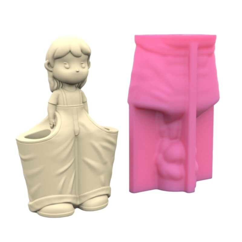 Pants Girl Pen Holder Pot Silicone Mold Epoxy Resin Molds Table Ornament Mold