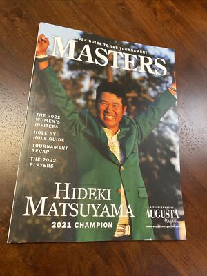 Matsuyama 2022 Masters Tournament Augusta National Golf Program Guide 2021