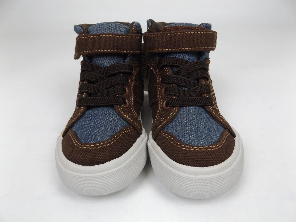Zapatillas The Childrens Place Niños Pequeños Niños Talla 7.0 T, Marrón Y Denim NUEVAS, 1971 Foto 4 de 4