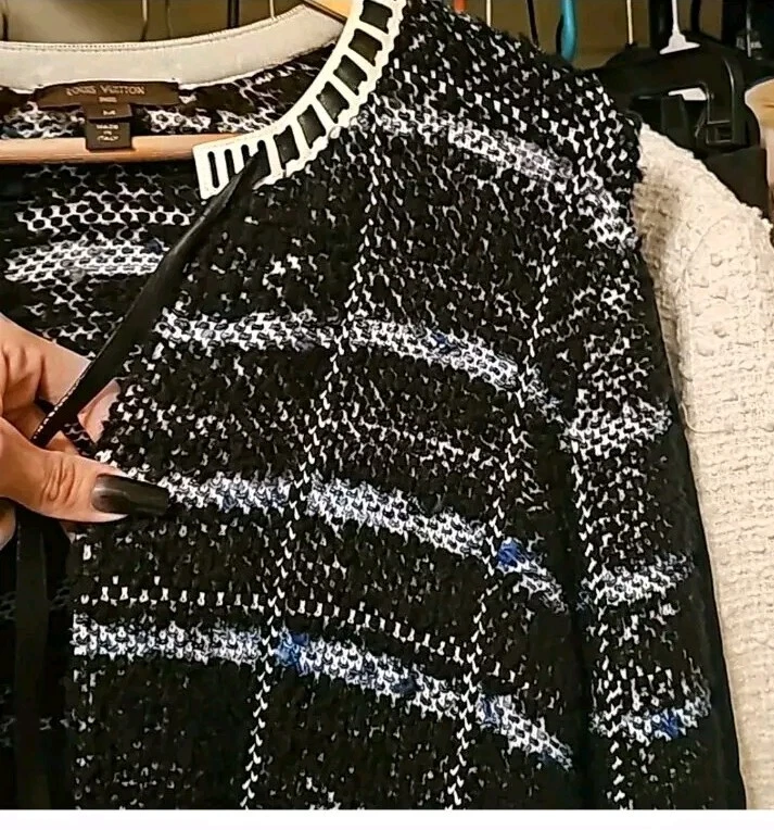 LOUIS VUITTON（LV） Cappotto Cardi Louis Vuitton Lungo Tweed Fibbia Taglia Media AUTENTICO