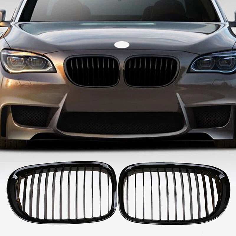 For BMW 740i 750i 760i 740Li 750Li xDrive 09-12 Front Gloss Black Kidney Grille - Image 2 of 4