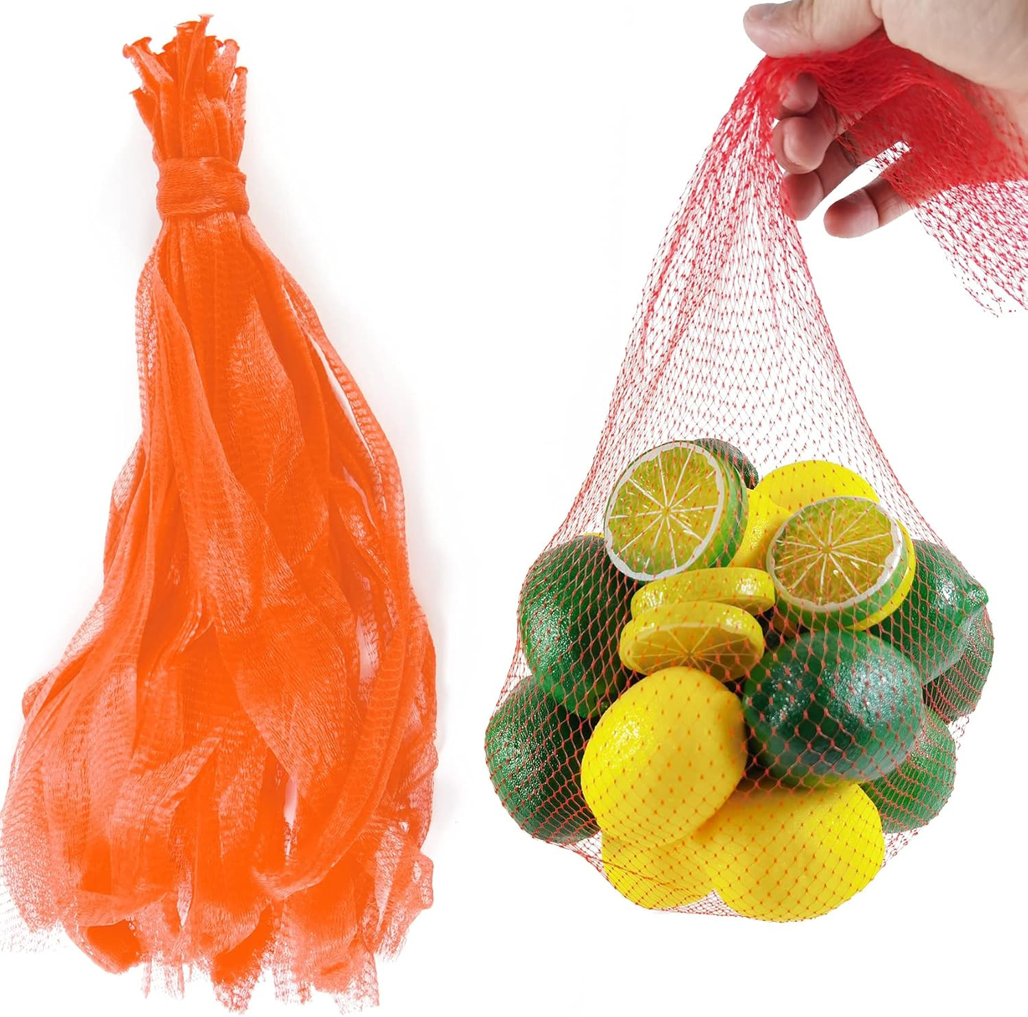 150PCS Seafood Boiling Bags Bulk, Plastic Shellfish Clam Mesh Bags, Fruit and Ve