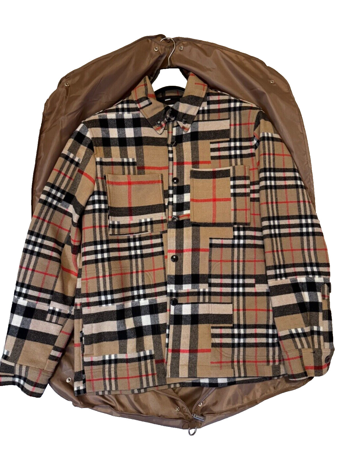 Burberry Check Pattern Jacket Wool - image 1