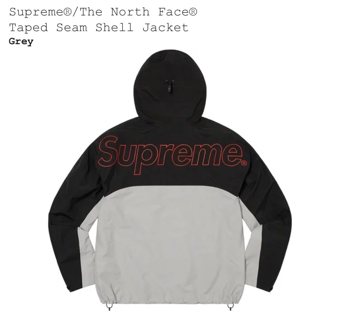 New Supreme® x The North Face® Taped Seam Shell Jacket - Grey - Size M -  FW22