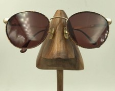 Vintage Boulevard Boutique Demi Amber Gold Metal Round Sunglasses FRAMES ONLY