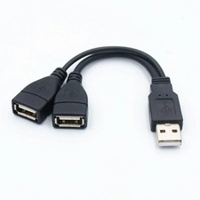 USB 2.0 Male to Dual Female Splitter Cable Data Power Extension Adapter 15/3