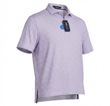 RLX Ralph Lauren Golf Polo Shirt Large NWT Purple Micro Print Wicking Stretch