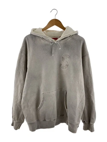 Sweat à capuche Supreme overdyed logo S sweat à capuche L coton gris avec devant occasion