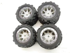 4x Rare Vintage Proline Big Joe 40 Series Tires on 17mm Hex Beadlock Wheels