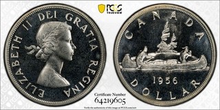 1956 Canada $1 PCGS PL66