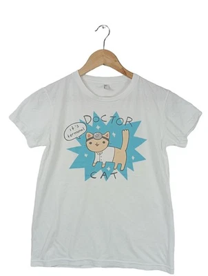 AMERICAN APPAREL T-shirt Dames Haut T EU 40 blanc-bleu style décontracté - Photo 1/4