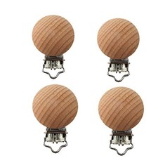 5pcs Beech Wood Pacifier Clips Holder Grasping Suspender Clips Charm DIY Bead...