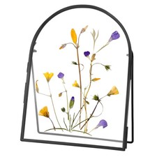 Double Glass Frame for Pressed Flowers Handmade, Metal Floating Picture Frame...