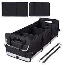 Collapsible Car Trunk Organizer 3 Compartments Folding Cargo SUV Storage Box
