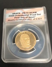 2009 James K. Polk Eleventh President $1 Coin - ANACS PR70 DCAM first day issue