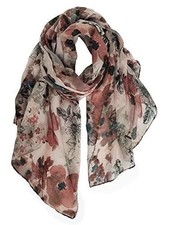 Lightweight Scarves Fashion Flowers Print Women Cotton Wrap Scarf Head Shawl Top