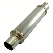 Stainless Steel Straight-through Perforated Core Muffler - 20 2.25in Argent