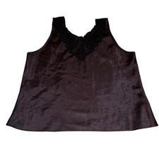 Cinema Etoile Camisole Women L Black Lace Trim Satin Tank Top Y2K Romantic