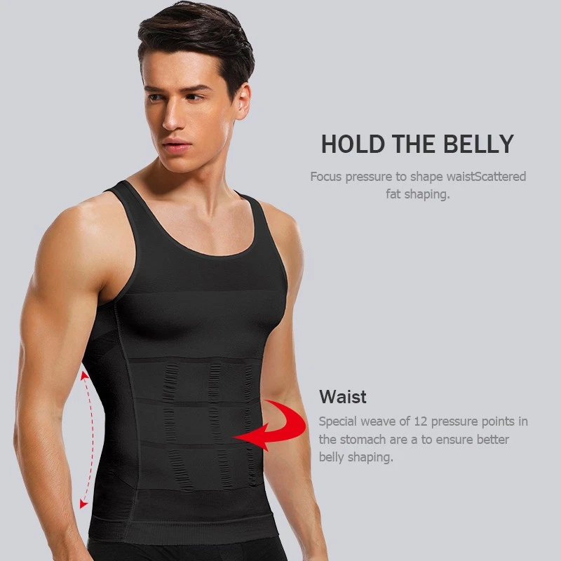 3 PACK Body Shaper Top Tank for Men Chest Compression Shirt Slim Shapertop Tank - Image 4 of 4