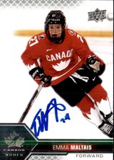 Emma Maltais Signed 2022 Upper Deck Canada Women Card PWHL Toronto Sceptres
