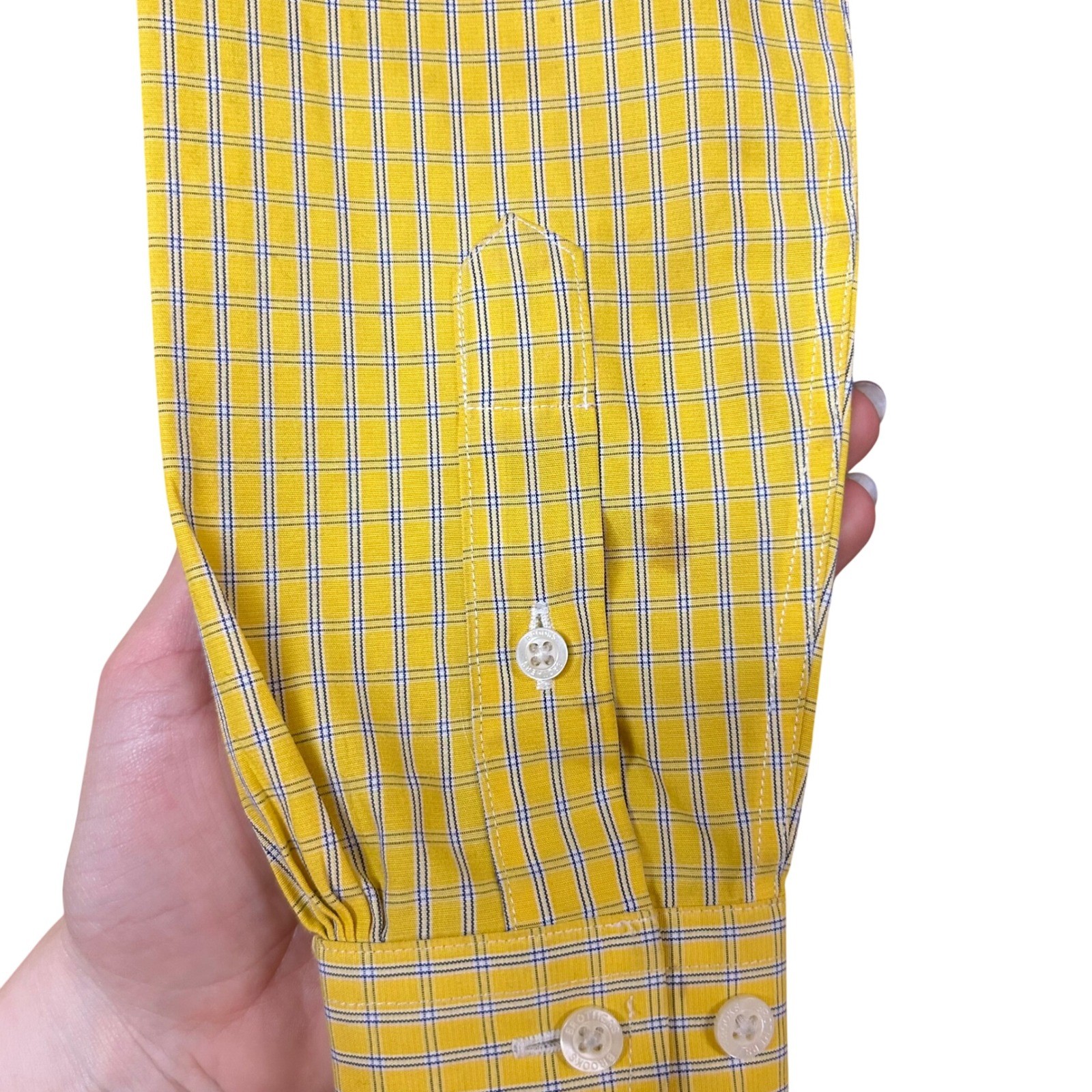 Brooks Brothers Fleece Boys Yellow Plaid Non-Iron Cotton Button Down Shirt Small thumbnail 3
