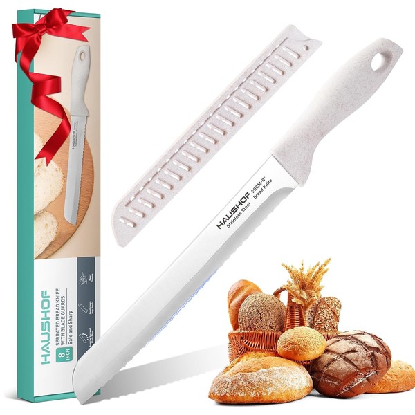 Brotmesser Mit Wellenschliff, 20 Cm Klinge Rostfreier Edelstahl, Leichtes-image