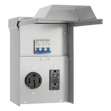 briidea Temporary Power Outlet Panel, RV Panel Outlet with a 20, 50 Amp Recep...