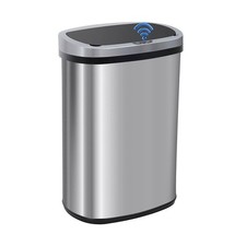 13 Gallon Kitchen Trash Can Automatic Touch Free Garbage Can with Lid Stainless