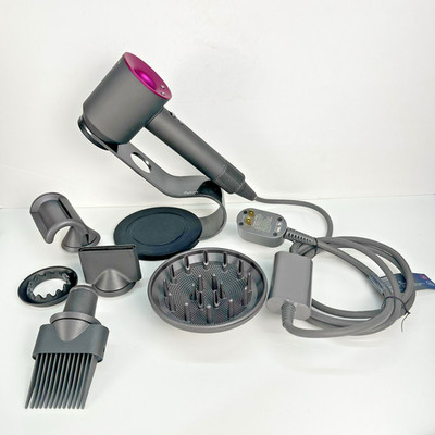 Dyson Supersonic (IRON/FUCHSIA) Hair HD07- With Attachments and Stand