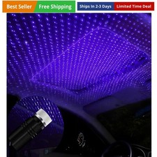 USB Star Projector Night Light, Adjustable Romantic Blue Interior Car Lights,...
