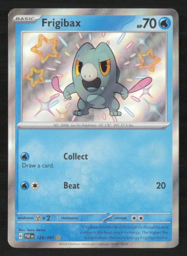 Pokemon TCG Frigibax 128/091 Shiny Rare Paldean Fates Holo NM