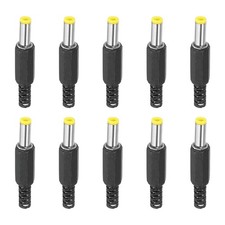 5.5x2.5mm DC Male Plug Power Supply Ends, 10 Pack DIY DC Barrel Connector Yellow