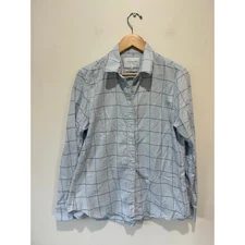 The Shirt Rochelle Behrens The Boyfriend shirt womens size S blue classic soft