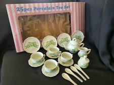 Child's Porcelain 20 Pieces Tea Set Rose Ribbon Pattern