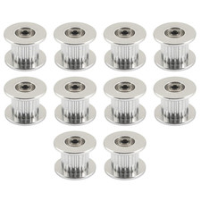 (Pack of 10)16 Teeth 3Mm Bore 6Mm Width Belt Silver Tone GT2 Idler Pulley Alumin
