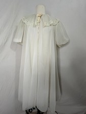 VTG EVE STILLMAN Original peignoir Set Negligee Off White Medium