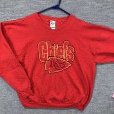 Vintage 90s Kansas City Chiefs Sweatshirt Mens XL Red Made USA NFL Embroidered