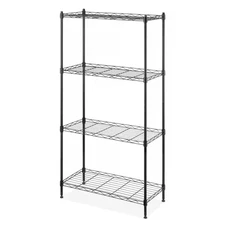 Black Supreme 4-Tier Steel Wire Shelving Unit (23.50 In. W X 47.50 In. H X 11.50