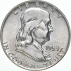 1959-D Franklin Half Dollar AU 90% Silver *8089 — photo 1