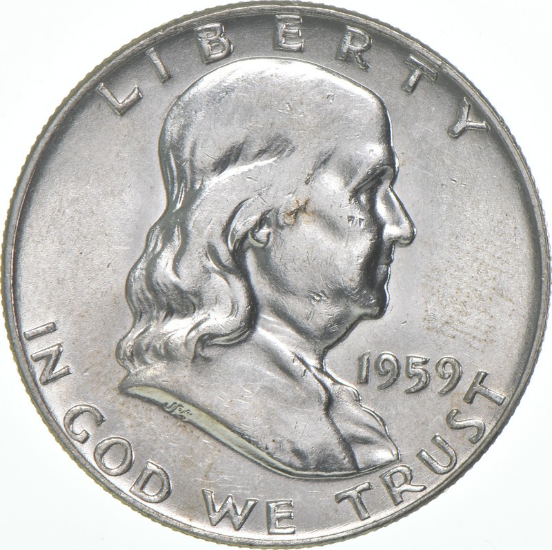 1959-D Franklin Half Dollar AU 90% Silver *8089
