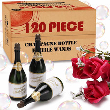 120 Pack Wedding Bubbles in Mini Champagne Bottles, Party Favors Bulk